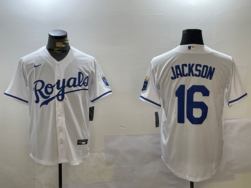Men's Kansas City Royals Bo Jackson #16 White Home Jersey